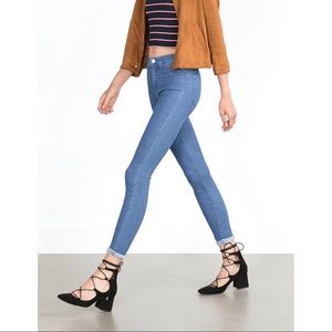 Zara TRF Lace Up Block Heels